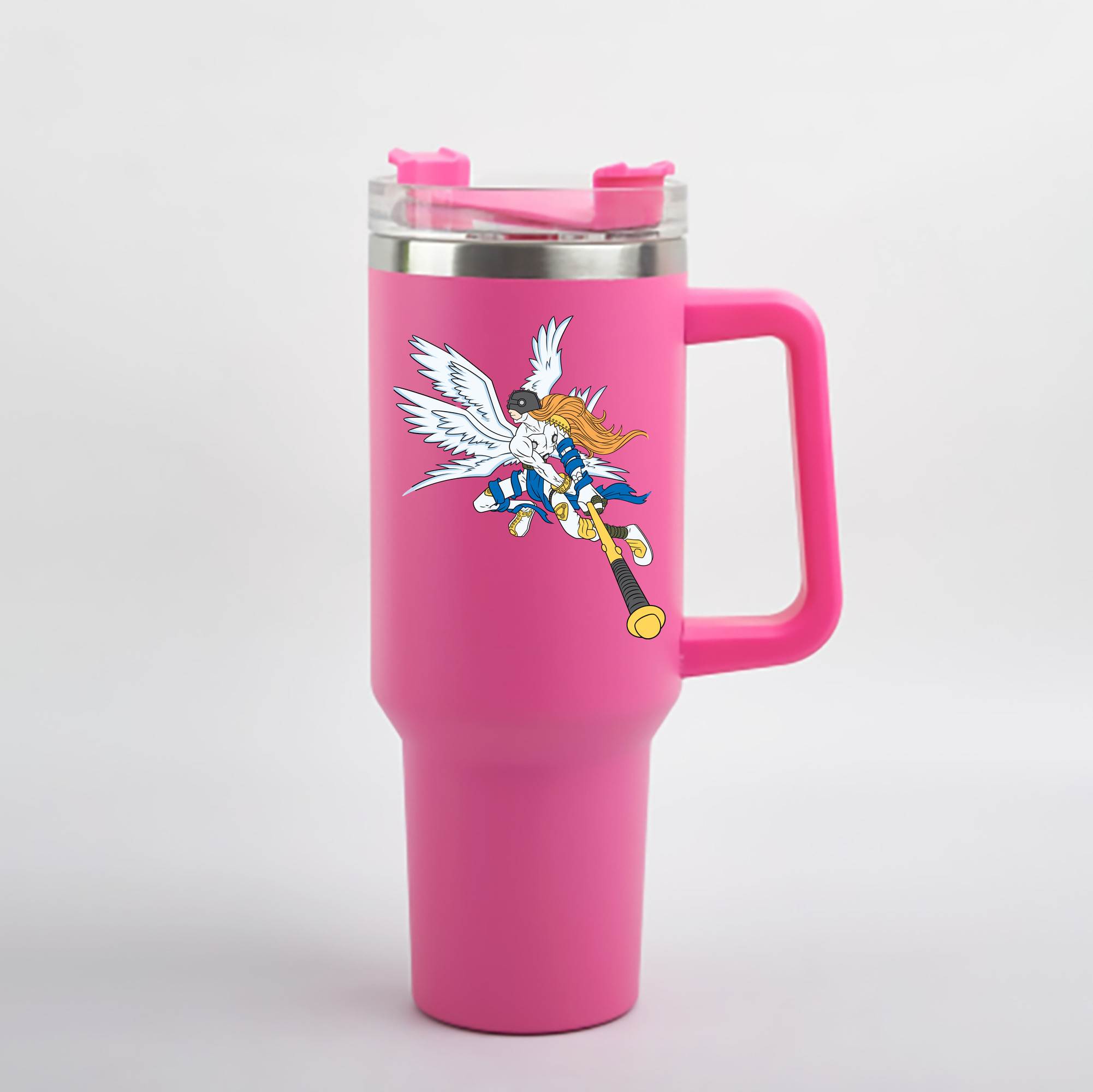 （画像用） Digimon デジタルモンスター/デジモン 1200mL車用タンブラー - クリスタルステッカー（プラスチックストロー付き）